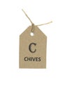 Herb tag,paper,tag,vintage tag with clipping path,chives tag