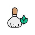 Herbal bags for Thai massage flat color line icon.