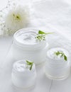 Herbal bodycare cosmetic cream with flowers hygienic skincare product