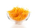 Herbal calendula in the glass bowl