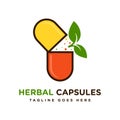 Herbal capsule drug design logo