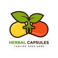 Herbal capsule logo design