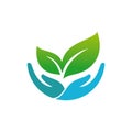 Herbal Health care Logo Design Vector Royalty Free Stock Photo