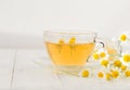 Herbal chamomile tea isolated on white background/ chamomile tea Royalty Free Stock Photo