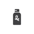 Herbal cosmetics bottle vector icon