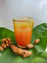 A herbal drink made from turmeric is good for alleviating menstrual pain Royalty Free Stock Photo