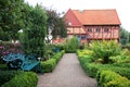 Herbal garden of Greyfriars Abbey in Ystad, Sweden