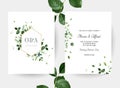 Herbal geometric vector wedding design watercolor frames Royalty Free Stock Photo