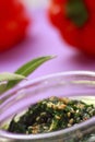 Herbal green dressing with sesame seeds