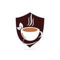 Herbal green tea cup logo