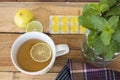 Herbal healthy drink hot honey lemon tea cocktail water Royalty Free Stock Photo