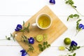 Herbal healthy drinks honey lemon tea for cough sore throat Royalty Free Stock Photo