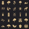 Herbal icons set, simple style