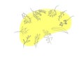 Herbal illustration background of yellow and gray colors