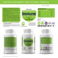 Herbal immune dietary supplement label package template editable design Royalty free Royalty Free Stock Photo