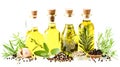 Herbal Infusion Olive Oil Set Royalty Free Stock Photo