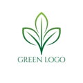 herbal leaf tea green organic beauty supplement vitamin vector logo design Royalty Free Stock Photo