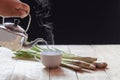 Herbal lemongrass tea can help treat the disease Royalty Free Stock Photo