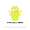 Herbal lime logo design vector, organic drink logo brand template Royalty Free Stock Photo
