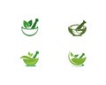 Herbal logo template vector icon