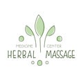 Herbal massage medicine center logo symbol vector Illustration