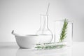 herbal medicine natural organic and scientific glassware Royalty Free Stock Photo