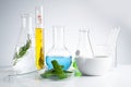 herbal medicine natural organic and scientific glassware Royalty Free Stock Photo