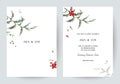 Herbal minimalist vector frames. Hand painted branches, leaves on white background. Greenery wedding simple invitations