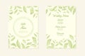 Herbal minimalistic vector frame. Hand painted branches on white background. Greenery wedding invitation. Watercolor Royalty Free Stock Photo