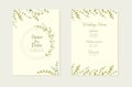 Herbal minimalistic vector frame. Hand painted branches on white background. Greenery wedding invitation. Watercolor Royalty Free Stock Photo