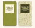 Herbal natural organic tea label package. Meadow field outline vector template