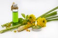 Herbal oils, candle extract lemongrass aromatherapy for health care Royalty Free Stock Photo