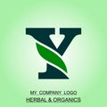 Herbal and organic logo alphabetically designed and computer illustration Royalty Free Stock Photo