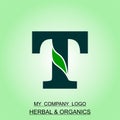 Herbal and organic logo alphabetically designed and computer illustration Royalty Free Stock Photo