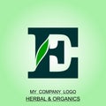 Herbal and organic logo alphabetically designed and computer illustration