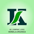 Herbal and organic logo alphabetically designed and computer illustration Royalty Free Stock Photo