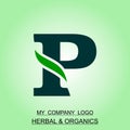 Herbal and organic logo alphabetically designed and computer illustration Royalty Free Stock Photo