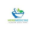 herbal pharmacy medical treatment medicine clinic logo design Royalty Free Stock Photo