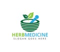 herbal pharmacy medical treatment medicine clinic logo design Royalty Free Stock Photo