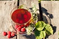 Herbal raspberry and melissa tea Royalty Free Stock Photo