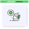 Herbal remedy line icon. Editable illustration Royalty Free Stock Photo