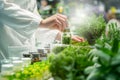 Herbal Researcher Preparing Samples. Royalty Free Stock Photo