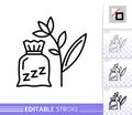 Herbal Sachet lavender pillow line vector icon