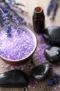 Herbal salt lavender and spa stones