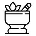 Herbal spa procedure icon, outline style