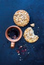 Herbal tea with biscuits