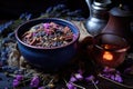 herbal tea blend with a variety of dried flowers