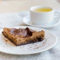 herbal tea and chocolate dessert Royalty Free Stock Photo