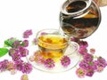 Herbal tea with clover flowers Royalty Free Stock Photo