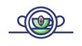 Herbal Tea Cup Icon with Leaf Motif Vector Design, vector design Generative AI Royalty Free Stock Photo